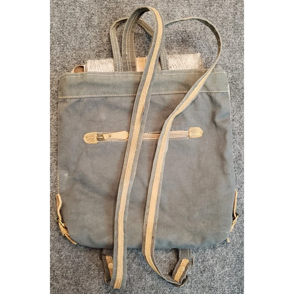 Myra Backpack Purse Bag Womens Leather Canvas